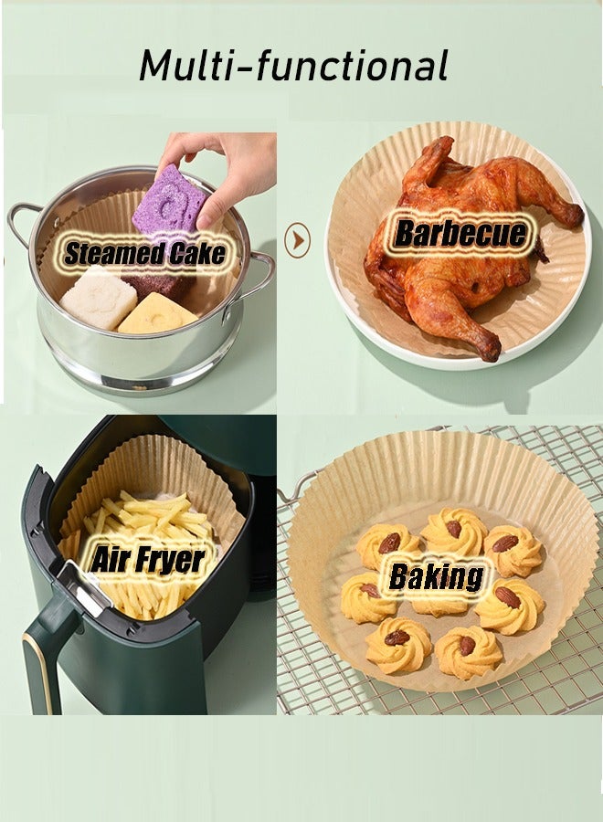Air Fryer Disposable Paper Liner , Cooking Paper for Air Fryer, Non-Stick Air Fryer Liners, Baking Paper for Air Fryer Oil-proof, Food Grade Parchment for Baking Roasting Microwave 6.3 inch (50pcs)  - Image 5