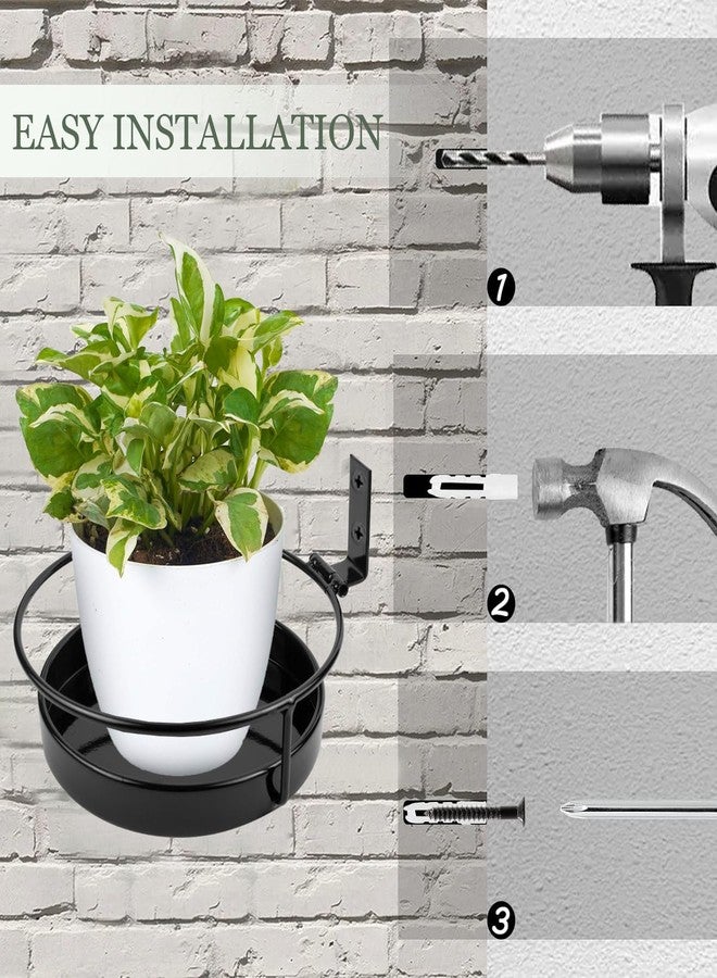 ARTORA Wall Mounted Plant Holder, 2 Pack Metal Flower Pot Wall Hanging Shelf Black Indoor Outdoor Decorative Floating Shelves Planter Hanger Racks for Wall Bedroom Living Room Porch Balcony Decor - Image 5