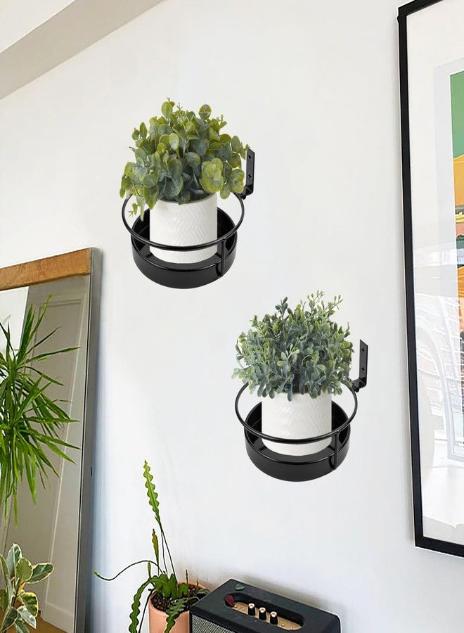 ARTORA Wall Mounted Plant Holder, 2 Pack Metal Flower Pot Wall Hanging Shelf Black Indoor Outdoor Decorative Floating Shelves Planter Hanger Racks for Wall Bedroom Living Room Porch Balcony Decor - Image 2
