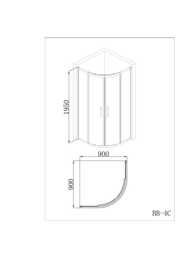 DANUBE HOME - Milano Shower Cubicle 900*900*1950 Chrome (Bb-4C)-Quadrant Made In China - Image 1