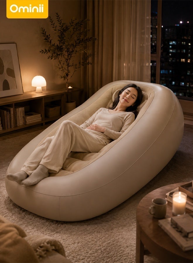 Ominii Inflatable Sofa Chair with Built-in Electric Pump, One-Touch Automatic Inflation and Deflation, Deep Seat Portable Air Chair for Living Room, Bedroom and Gaming - Image 2