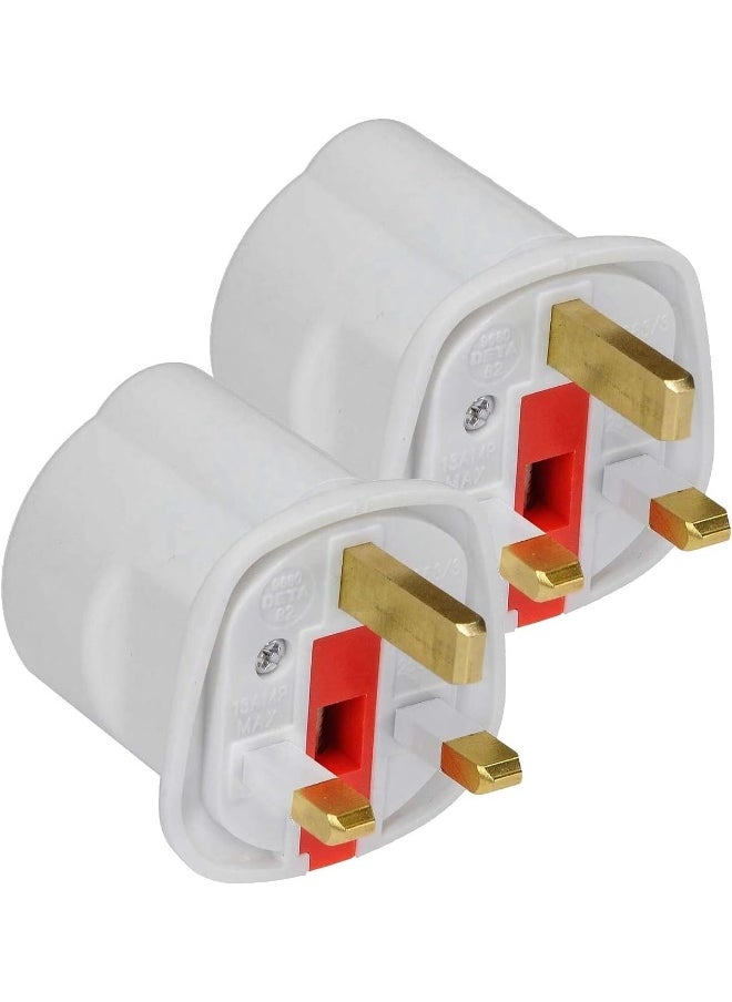 Royal Apex Royal Apex EU to UK Plugs Adapter, British Plug to EU Schuko Female Plugs Power Converter, 2 Pin Socket EU to UK Travel Adapter, 13A 250V BS1362 FUSED (Pack of 2 pcs)  - Image 1