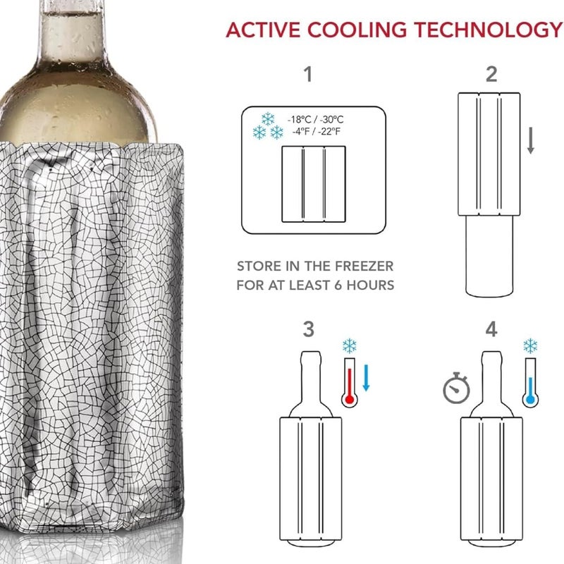 Vacu Vin Active Wine Cooler Silver, Set of 2 - Image 3