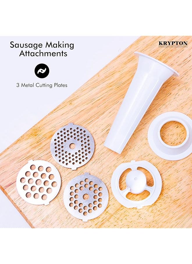 KRYPTON Meat Grinder Electric Meat Mincer With Reverse Function 2000W 3 Metal Cutting Plates Accessories Metal Gears Stainless Steel Blade Suitable For Cutting Cheese Veg Meat  - Image 4