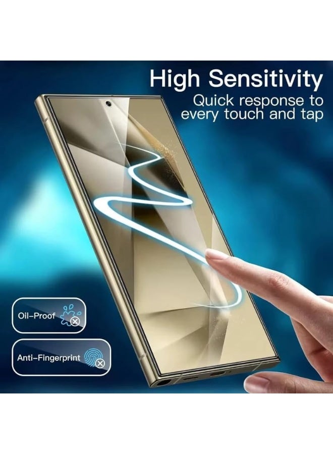 واقي شاشة لهاتف سامسونج جالاكسي S26 ألترا، مصنوع من الزجاج المقوى، يلتصق بالكامل من الحافة إلى الحافة، صلابة 9H، مقاوم لبصمات الأصابع والخدوش، متوفر باللون الأسود. - Image 2