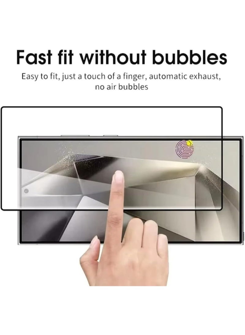 واقي شاشة لهاتف سامسونج جالاكسي S26 ألترا، مصنوع من الزجاج المقوى، يلتصق بالكامل من الحافة إلى الحافة، صلابة 9H، مقاوم لبصمات الأصابع والخدوش، متوفر باللون الأسود. - Image 4