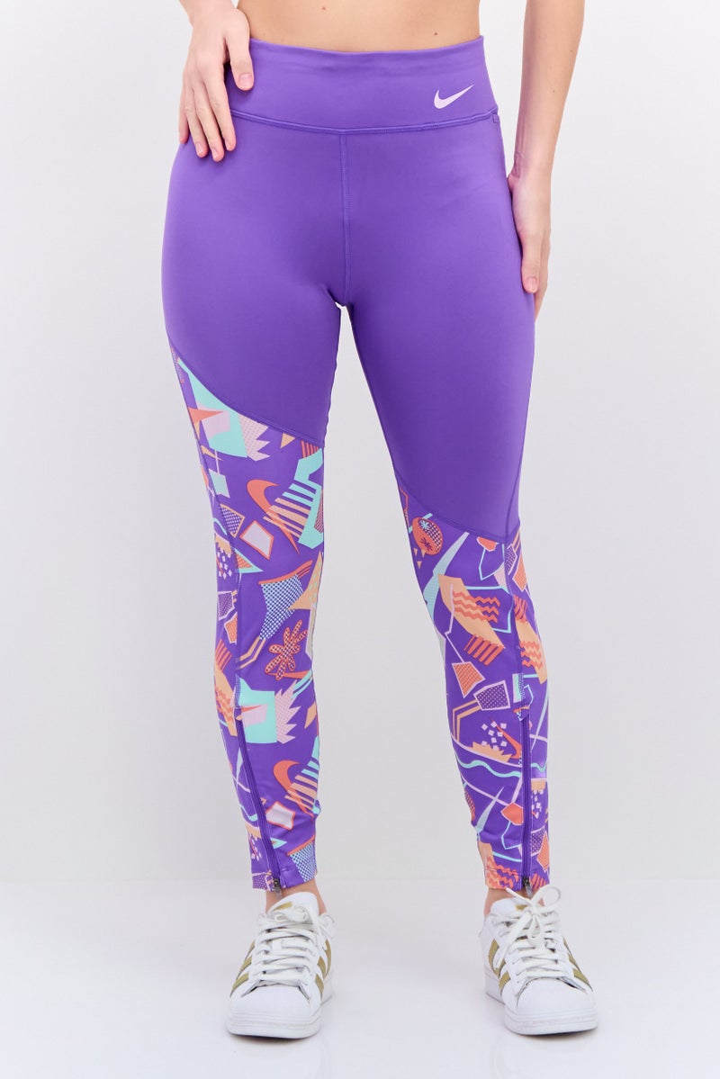 Nike Women Dri Fit Running Leggings, Purple  - Image 1