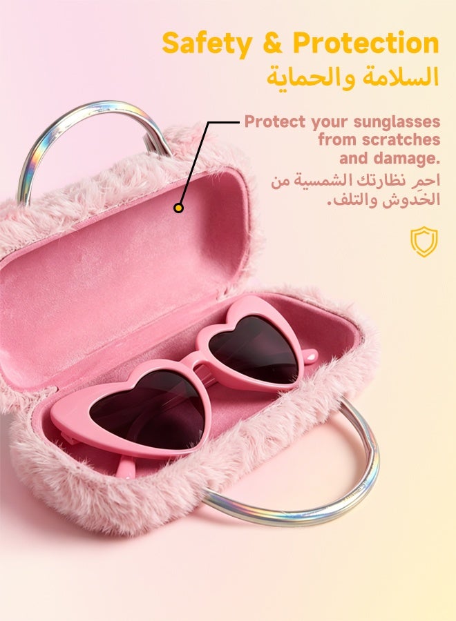 SOOO GOOD Sunglasses Set with Cute Plush Cat Glasses Case, Heart Shaped Shades and 4 Pcs Hair Clips, Fashion Party Dress Up Accessories,Suitable for Beaches, Outdoor Activities, and Parties - Image 5