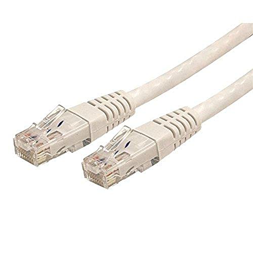 StarTech.com 8ft CAT6 Ethernet Cable - White CAT 6 Gigabit Ethernet Wire -650MHz 100W PoE++ RJ45 UTP Molded Category 6 Network/Patch Cord w/Strain Relief/Fluke Tested UL/TIA Certified (C6PATCH8WH) - Image 1