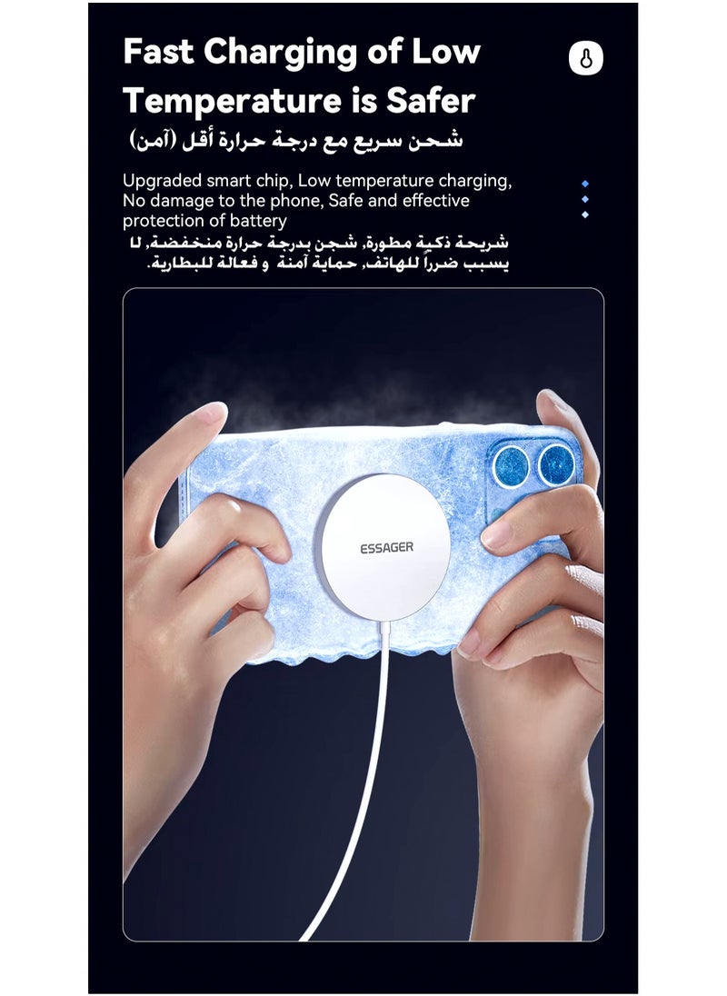 ESSAGER Essager 15W Magnetic Qi Wireless Chargers Fast Charging for iPhone 15 14 13 12 Pro Max PD Fast Charging For Xiaomi Pad Adapter  - Image 2