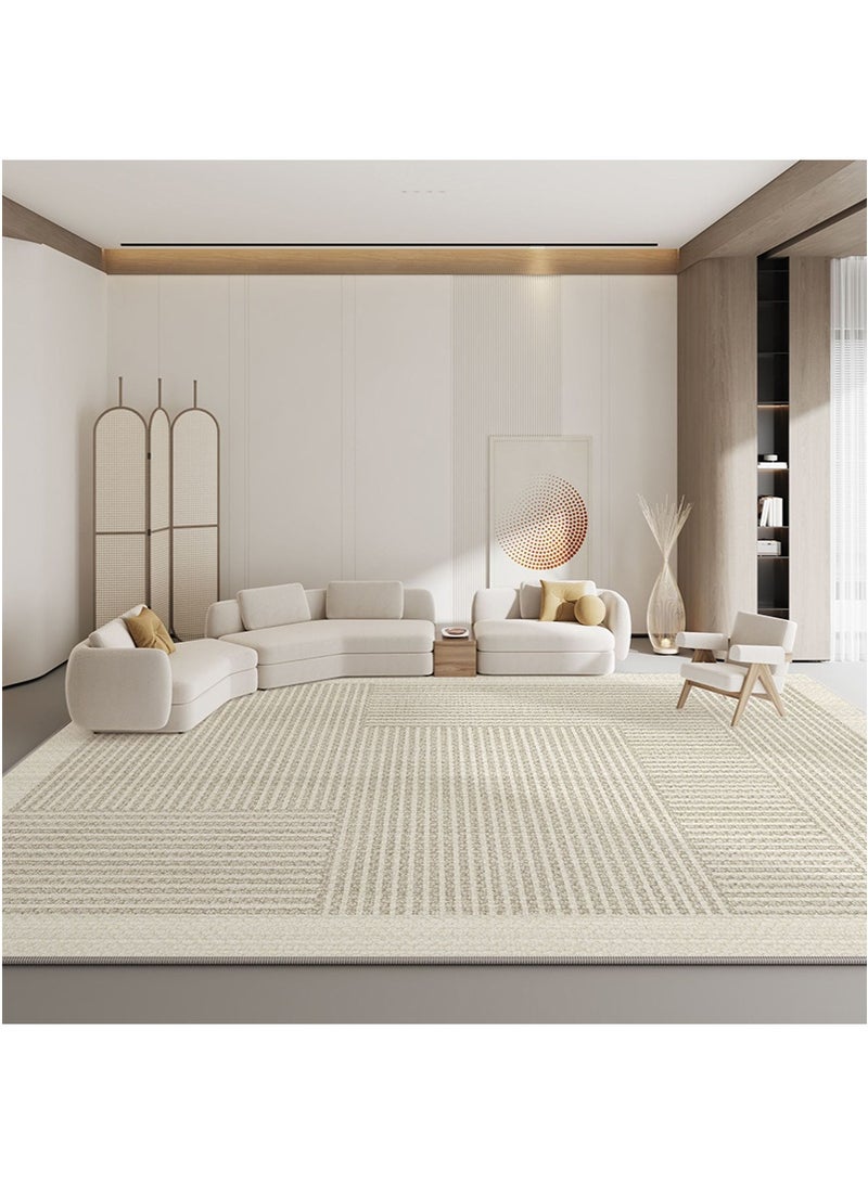 TAPIT 200x300cm Thick Soft Plush Waterproof Stain-Resistant Rug, Nordic Minimalist Non-Slip Carpet for Living Room Sofa & Bedside, Warm Anti-Cold Home Floor Mat (Style A) - Image 1