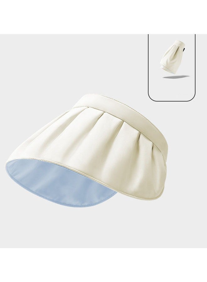 Beige Women's Summer Shell Hat Sun Hat Anti-UV Wide Brim Summer Beach Hat Women's Foldable Hat Ideal for Casual Daily Wear or Outdoor Cycling  - Image 1