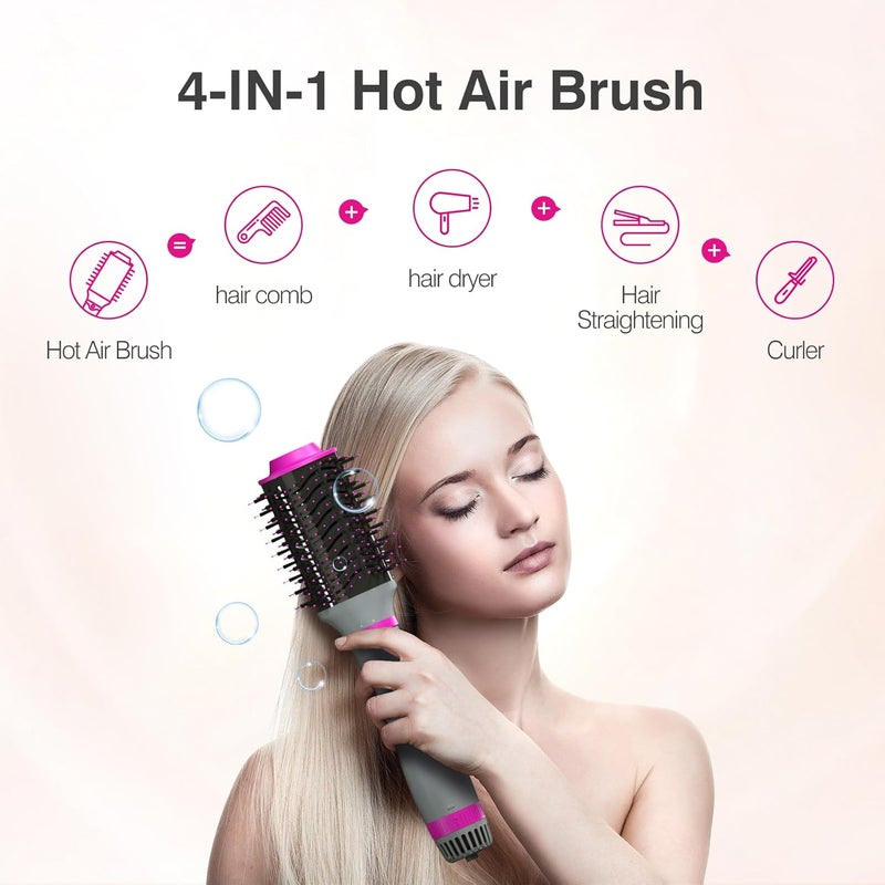 كينسي بيوتي (KinseiBeauty) فرشاة ساخنة لتصفيف الشعر والتحكم في التجعدات، فرشاة مجفف شعر متعددة الوظائف (4 في 1)، قوة 1200 واط، تسخين سريع، تحتوي على رأسين قابلين للتغيير لتصفيف الشعر المستقيم والمجعد. - Image 3