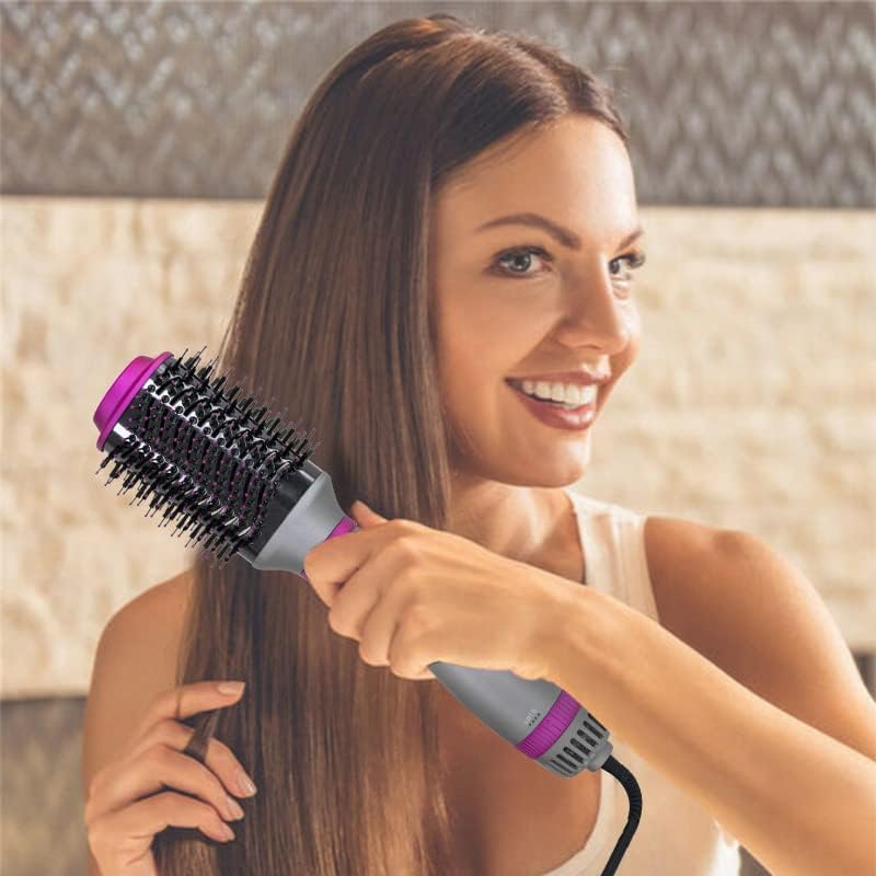 كينسي بيوتي (KinseiBeauty) فرشاة ساخنة لتصفيف الشعر والتحكم في التجعدات، فرشاة مجفف شعر متعددة الوظائف (4 في 1)، قوة 1200 واط، تسخين سريع، تحتوي على رأسين قابلين للتغيير لتصفيف الشعر المستقيم والمجعد. - Image 2