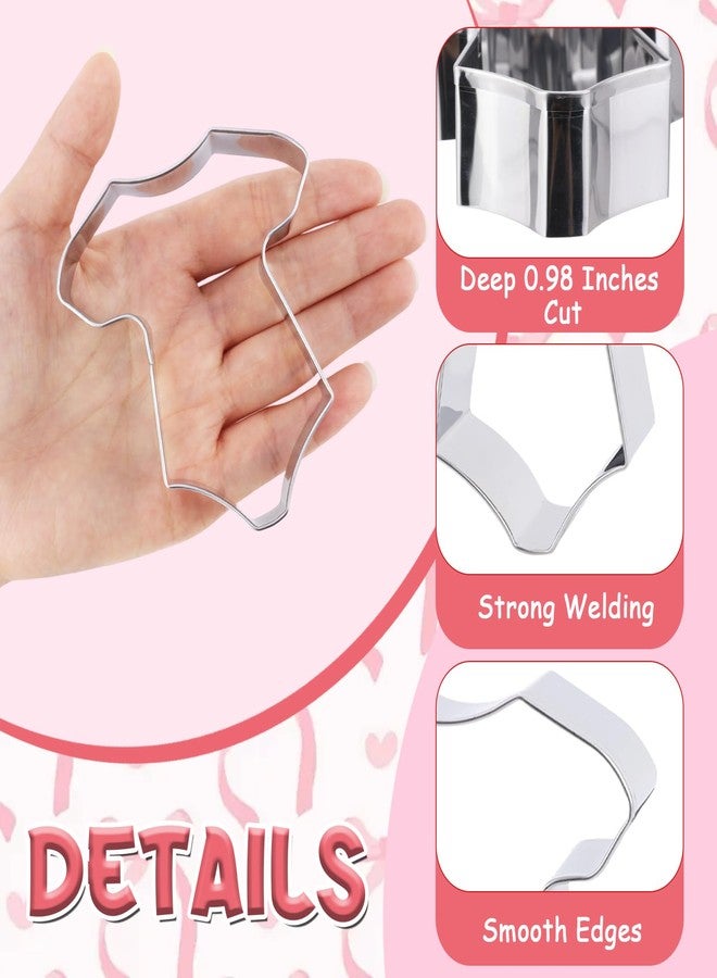 CORNER LACE 8 Pieces Bow Knot Baby Shower Cookie Cutters Set - Stainless Steel Cookie Biscuit Cutting Molds for Rattle Bottle Onesie Baby Shower Party DIY Craft Home Baking Supplies - Image 5