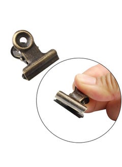 SUMAJU 100 Pcs Metal Hinge Clips, Bronze Small Bulldog Clips With Hole For Photos, Tags Bags, Shops, Office,Papers And Price Tag (0.87Inch/22Mm)  - Image 3