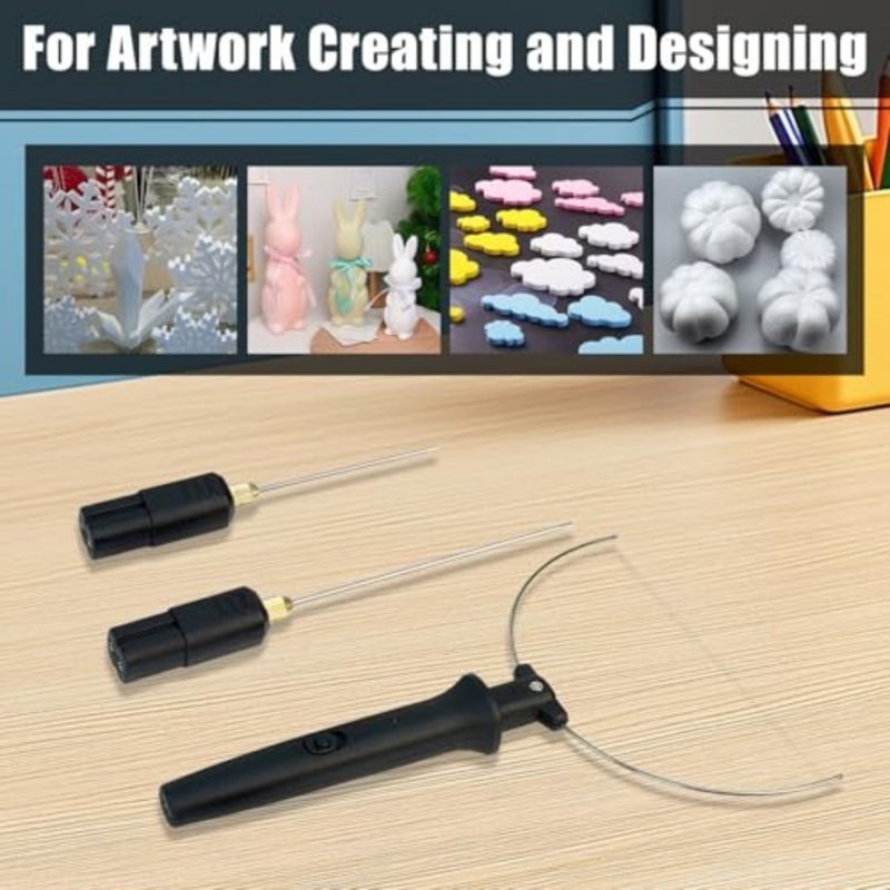 8PCS Hot Wire Foam Cutter 3-In-1 Electric Carving Kit 110-240V Digital Voltage Controller For Precise Heat Adjustment, Uk Plug Ready, Versatile Tips Set For Styrofoam Cutting - Image 4