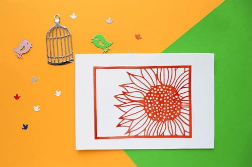 Hying Metal Sunflower Frame Cutting Dies for Card Making, Fall Frame Dies Thanksgiving Flowers Die Cuts for Crafting Stencil Embossing Tool Scrapbooking DIY Etched Craft Dies - Image 4