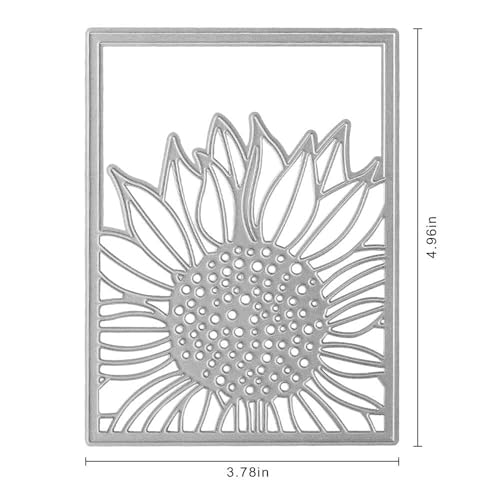 Hying Metal Sunflower Frame Cutting Dies for Card Making, Fall Frame Dies Thanksgiving Flowers Die Cuts for Crafting Stencil Embossing Tool Scrapbooking DIY Etched Craft Dies - Image 2