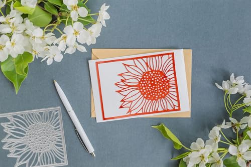 Hying Metal Sunflower Frame Cutting Dies for Card Making, Fall Frame Dies Thanksgiving Flowers Die Cuts for Crafting Stencil Embossing Tool Scrapbooking DIY Etched Craft Dies - Image 5