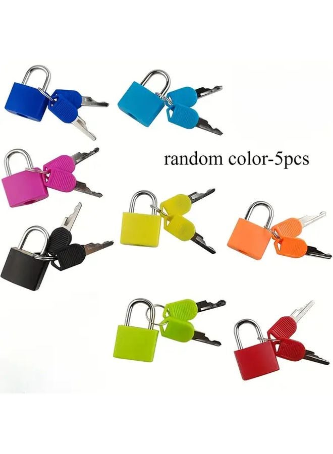 5 Mini Padlocks with Keys Assorted Colors 5pcs Durable Alloy Plastic Safety Locks for Gyms School Luggage - Image 3
