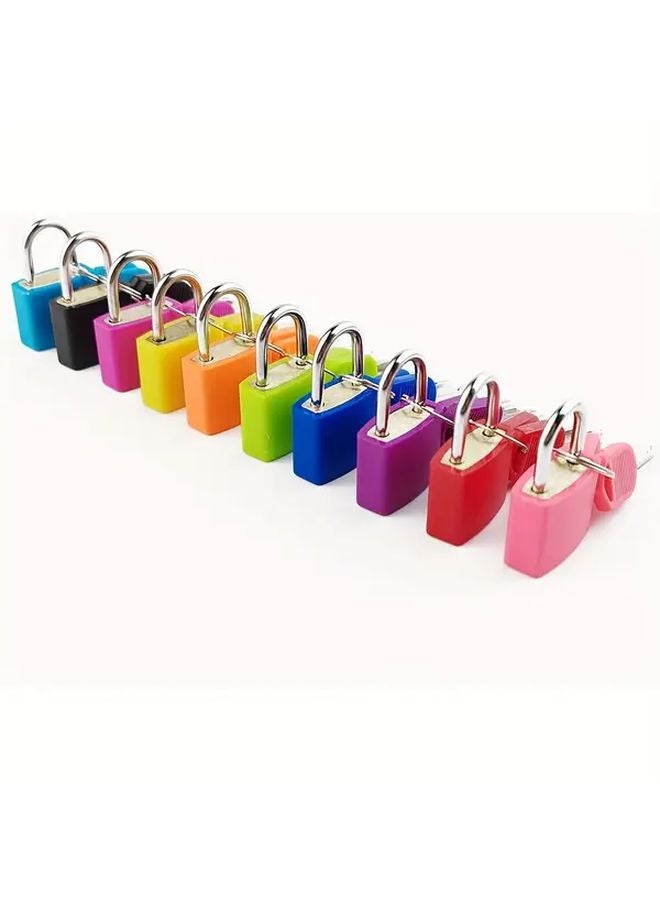 5 Mini Padlocks with Keys Assorted Colors 5pcs Durable Alloy Plastic Safety Locks for Gyms School Luggage - Image 2