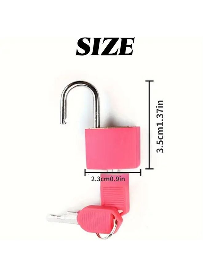 5 Mini Padlocks with Keys Assorted Colors 5pcs Durable Alloy Plastic Safety Locks for Gyms School Luggage - Image 4