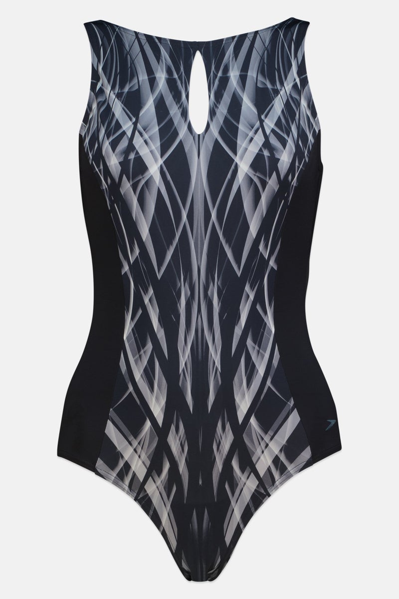 speedo Women Graphic Print Non Padded One Piece, Multicolor - Image 2