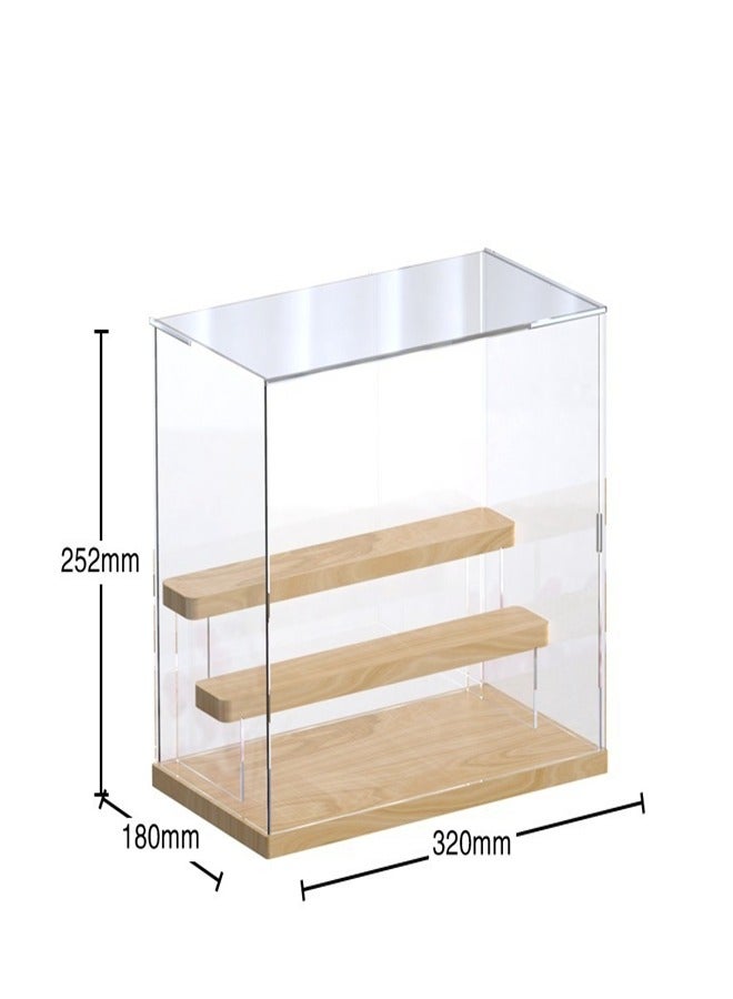 Transparent Display Box with Wooden Base 3 layer Dust proof  - Image 2