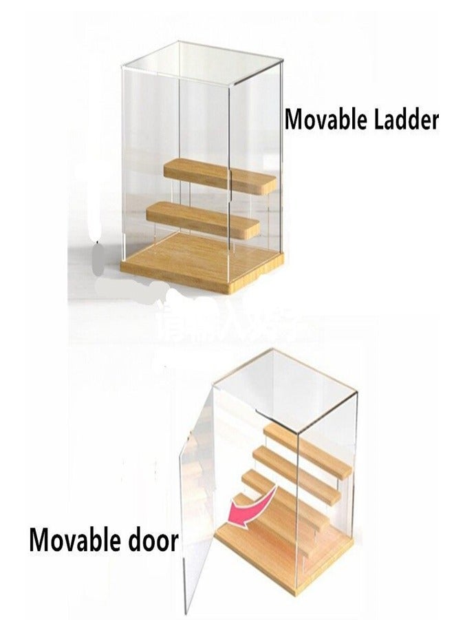 Transparent Display Box with Wooden Base 3 layer Dust proof  - Image 3