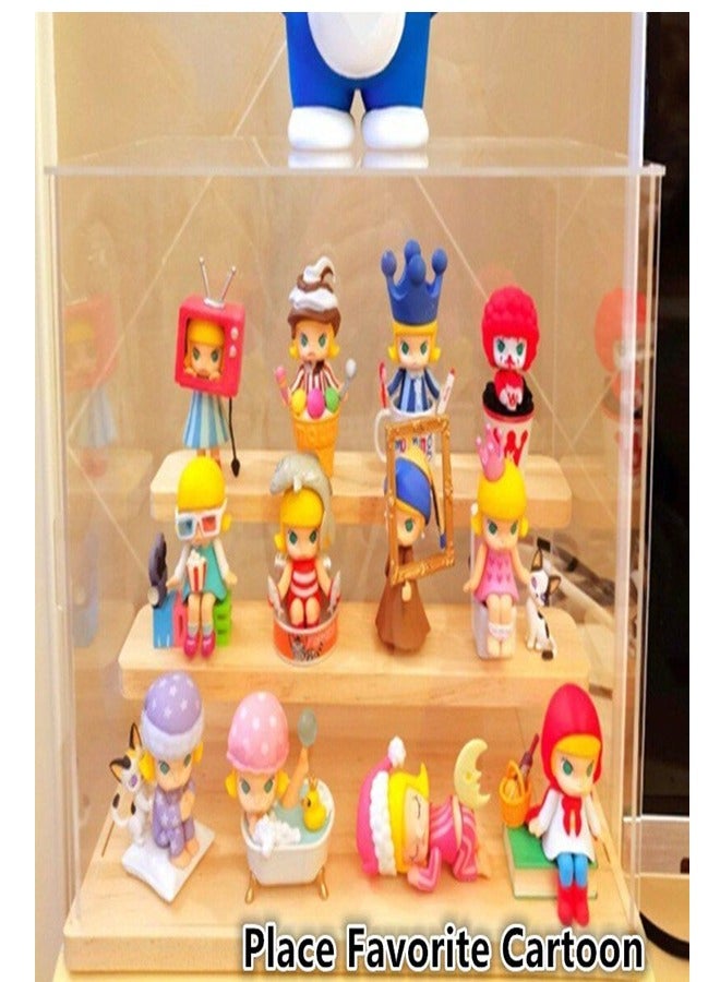 Transparent Display Box with Wooden Base 3 layer Dust proof  - Image 5