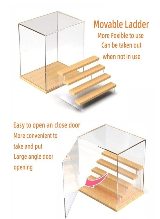 Transparent Display Box with Wooden Base 3 layer Dust proof  - Image 4