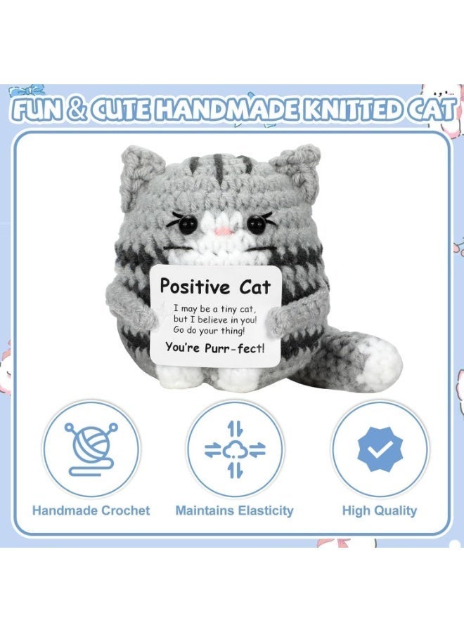 fantasize Mini Positive Crochet Cat: Emotional Support Gifts Inspirational Handmade Knitted Doll with Inspirational Message - Thoughtful Crochet Gift for Cat Lovers Women Men Friends Family - Image 5