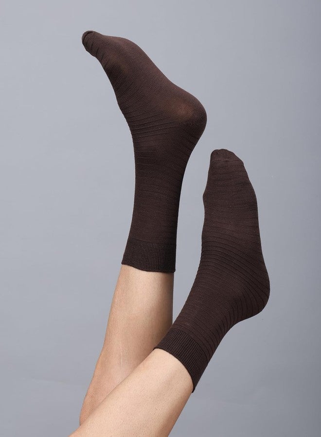 Dollar Formal Patterned Socks Solid Colored Mid Calf Length Business Socks Made with Cotton & Spandex - Combo Pack of 3 - Image 4