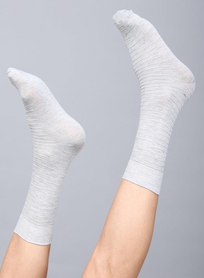 Dollar Formal Patterned Socks Solid Colored Mid Calf Length Business Socks Made with Cotton & Spandex - Combo Pack of 3 - Image 3