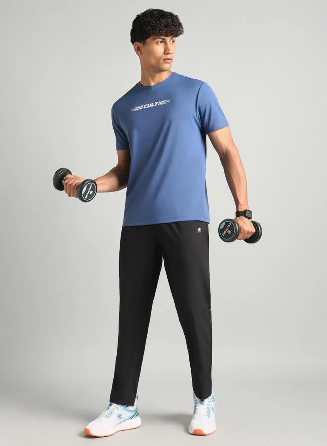 Cult Men Blue Graphic Performance T-Shirt