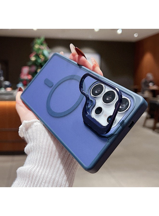 Magnetic Skin-Feel Phone Case with Metal Lens Stand for Samsung S26/S25/S24/S23 Ultra - Image 1