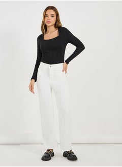 Styli Cable Knit Long Sleeves Bodysuit  - Image 2