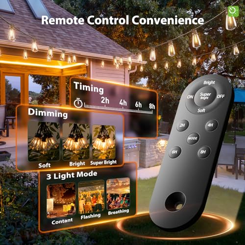 KYY 78FT(72+6) Solar String Lights Outdoor with USB Port Remote Control, LED Waterproof Solar Powered Patio with 24 Sockets, Heavy-Duty and UL Listed Porch Market Lights - Image 2