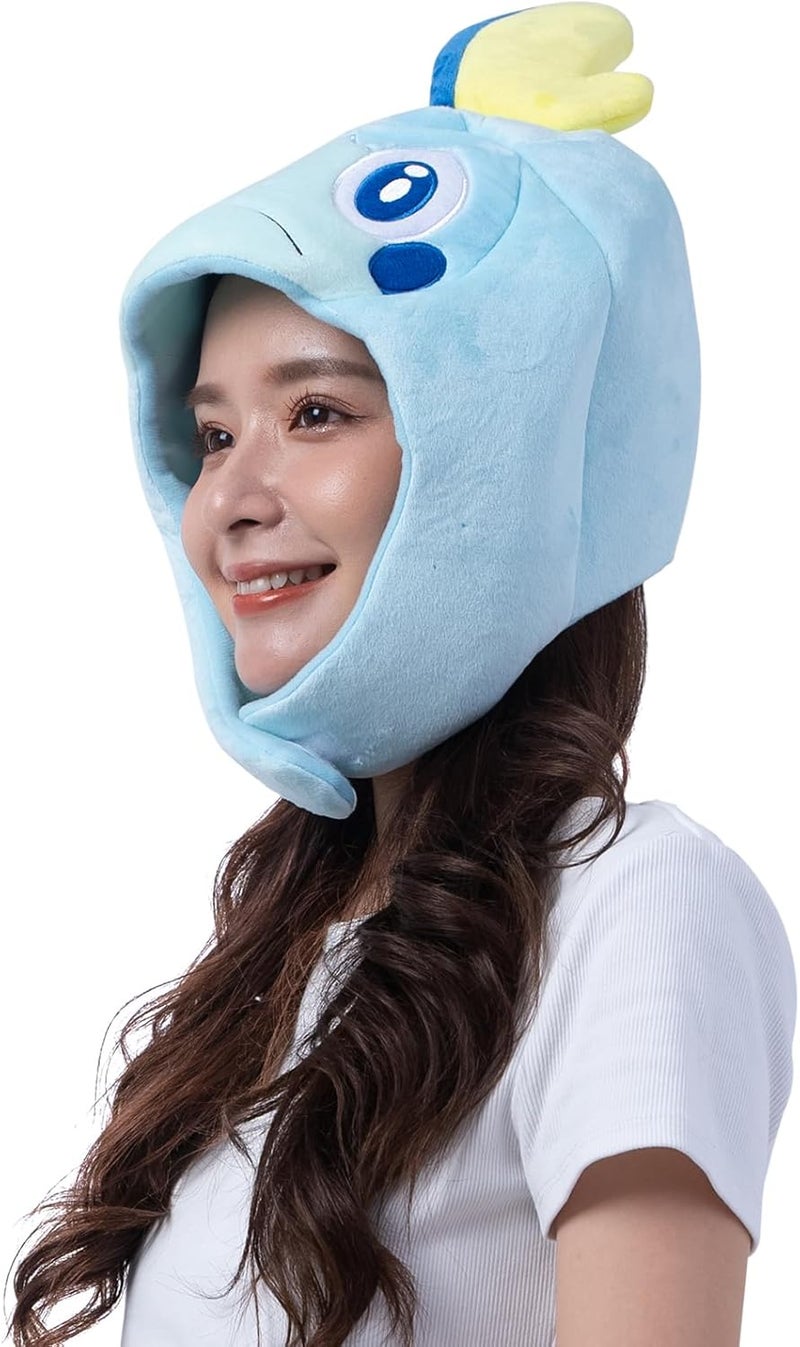 SAZAC Premium Pokemon Sobble Kigurumi Hat  Beanie for Adults Perfect for Halloween  Cosplay Cozy  Warm with Strap  Luxurious Anime Cap - Image 4