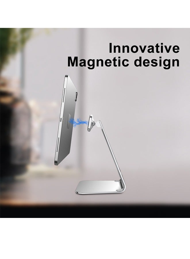 L-type Aluminum Alloy Tablet Stand,Rotatable and adjustable aluminum alloy Desktop Magnetic Bracket,Compatible with 4-13" Tablet Such as iPad Pro 11, 9.7, 10.5, 12.9  - Image 3