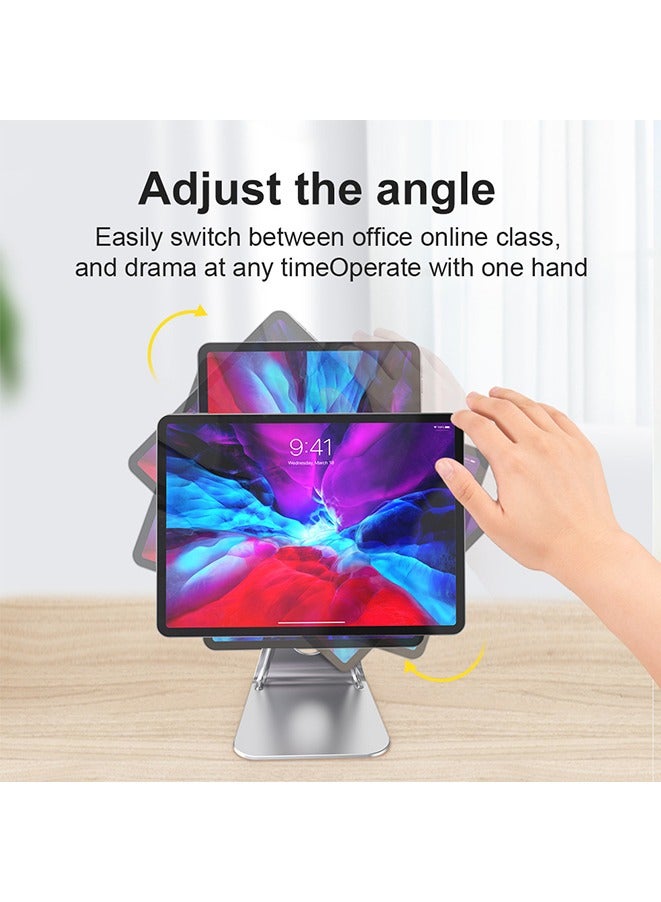 L-type Aluminum Alloy Tablet Stand,Rotatable and adjustable aluminum alloy Desktop Magnetic Bracket,Compatible with 4-13" Tablet Such as iPad Pro 11, 9.7, 10.5, 12.9  - Image 4