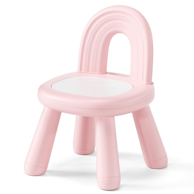 KidBloom Toddler Chair, Sturdy Anti-Tip Kids Chair, Lightweight Small Plastic Child Chair for Toddlers 1-3, Rainbow Backrest Ergonomic Design, Pink - Image 1