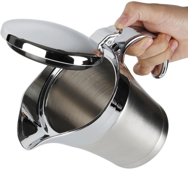 Gravy Pot, 450ml Gravy Boat Sauce Jug Stainless Steel Insulated Gravy Jug Custard Serving for Gravy, Custard, Cream, Sauce - Image 1