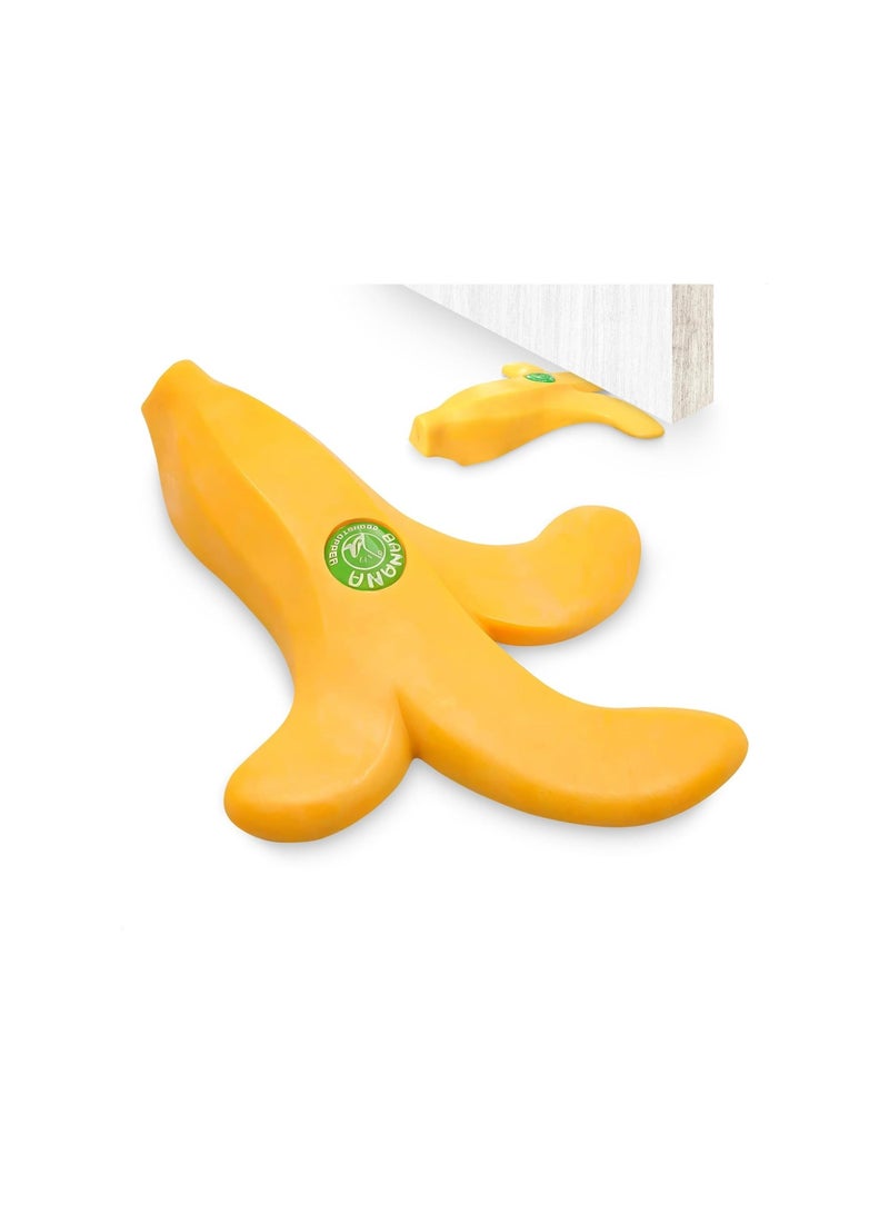 Captaintech Banana Door Draft Stopper Wedge, Rubber Banana Door Stoppers, Novelty Funny Door Stops Fruit, Shaped Cute Door Stop, Door Wedge Stopper, for Bottom of Door Stoppers Floor for Home, Office or Hotel - Image 1