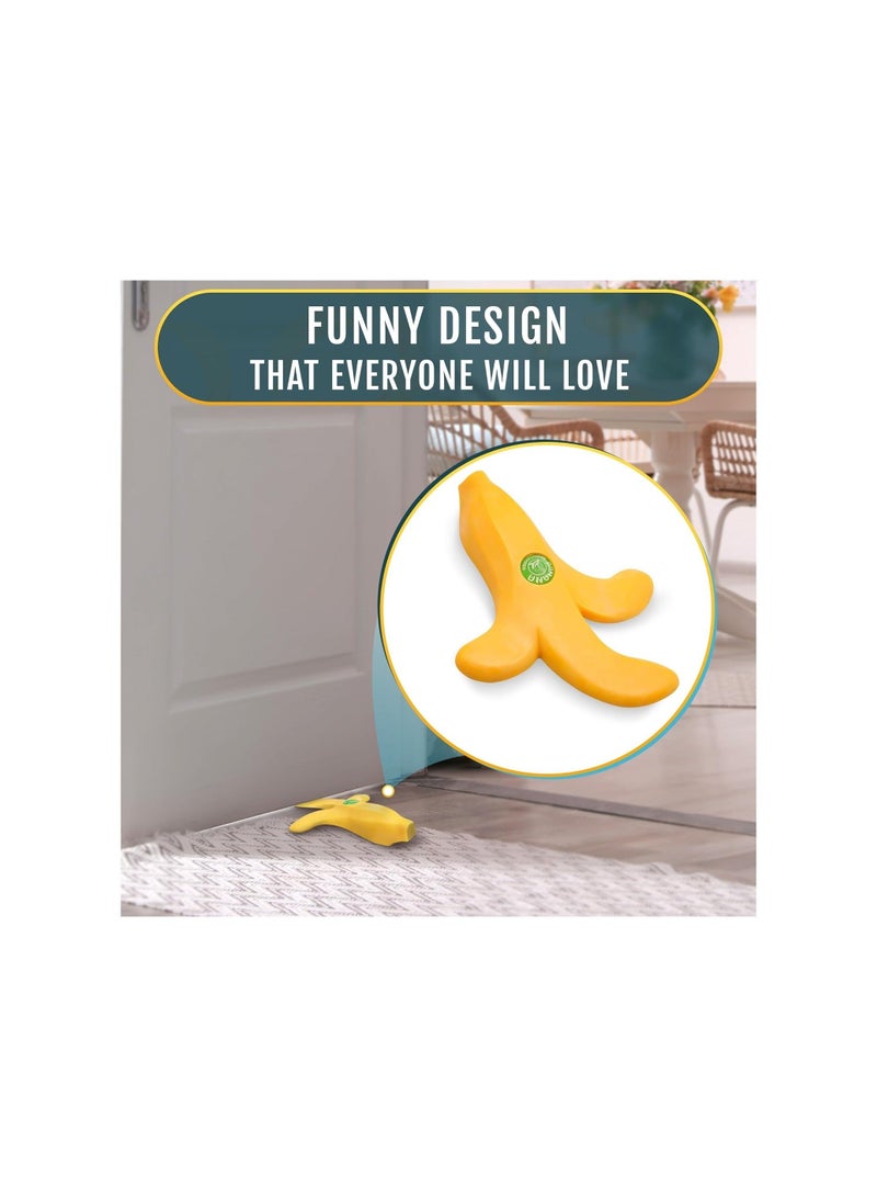 Captaintech Banana Door Draft Stopper Wedge, Rubber Banana Door Stoppers, Novelty Funny Door Stops Fruit, Shaped Cute Door Stop, Door Wedge Stopper, for Bottom of Door Stoppers Floor for Home, Office or Hotel - Image 2