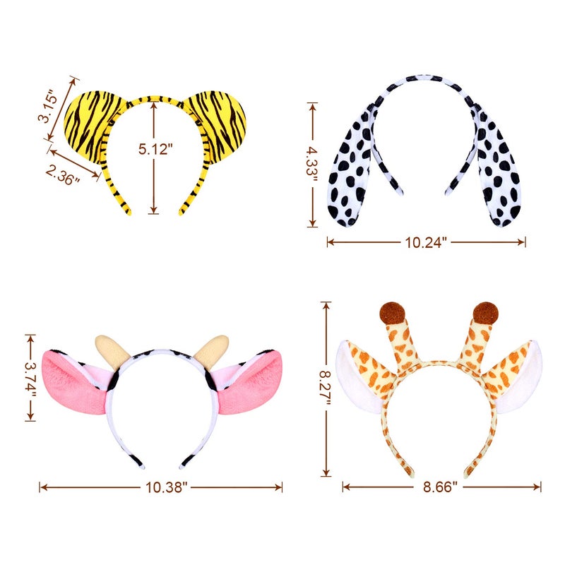 WILLBOND 16 Pieces Animal Headbands Jungle Safari Party Favors Wild One Birthday Decorations Zoo Animal Ear Headbands for Kids Halloween Costume Cosplay Photo Booth Props Party Supplies - Image 5