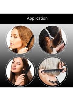 BOAO Boao Barber Hair Styling Comb Set with Duck Bill Clips, 10 Pieces Each, Salon Anti-static Stylists Comb Clip Set for Women Men (Black)  - Image 2