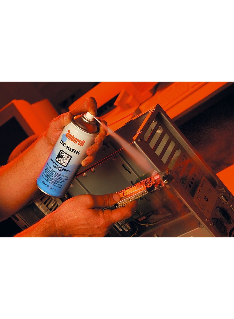 امبيرسيل AMBERSIL LEC-KLENE HIGH FLASH POINT SOLVENT DEGREASER 400ML بخاخ منظف مذيب عالي التكرير منخفض المحتوى العطري من أجل التنظيف الآمن والفعال للالكترونيات والطائرات - Image 2