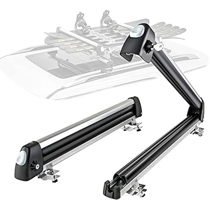 rayihni 33'' Aluminum Universal Ski Roof Rack Fits 6 Pairs Skis or 4 Snowboards, Ski Roof Carrier Fit Most Vehicles Equipped Cross Bars - Image 2